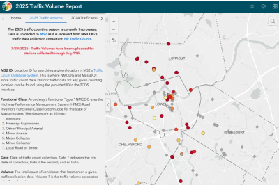 Traffic Volume Report app thumbnail showing app homepage and NMCOG communities points