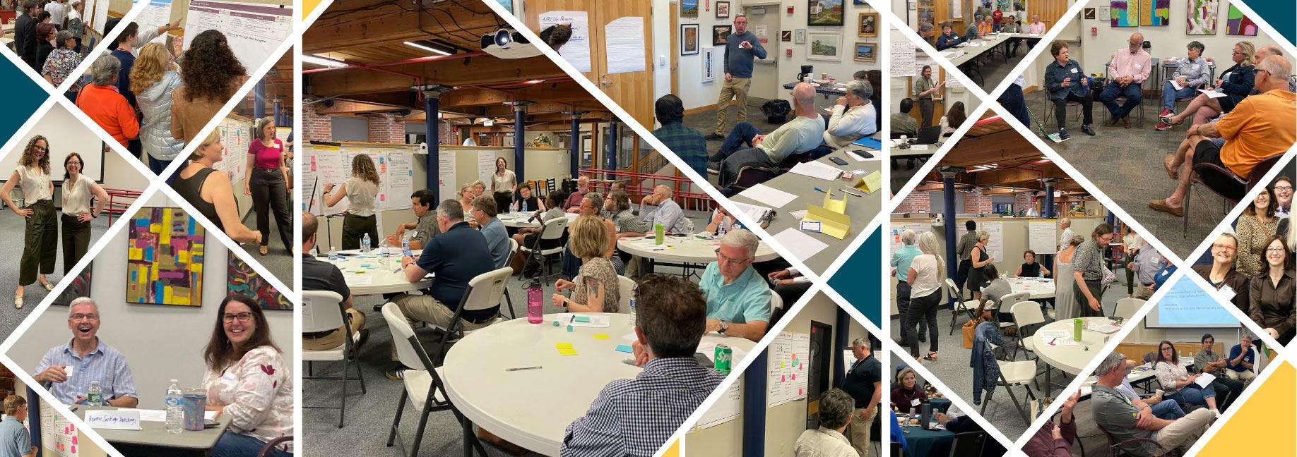 A photocollage of images taken during the development of NMCOG's strategic plan
